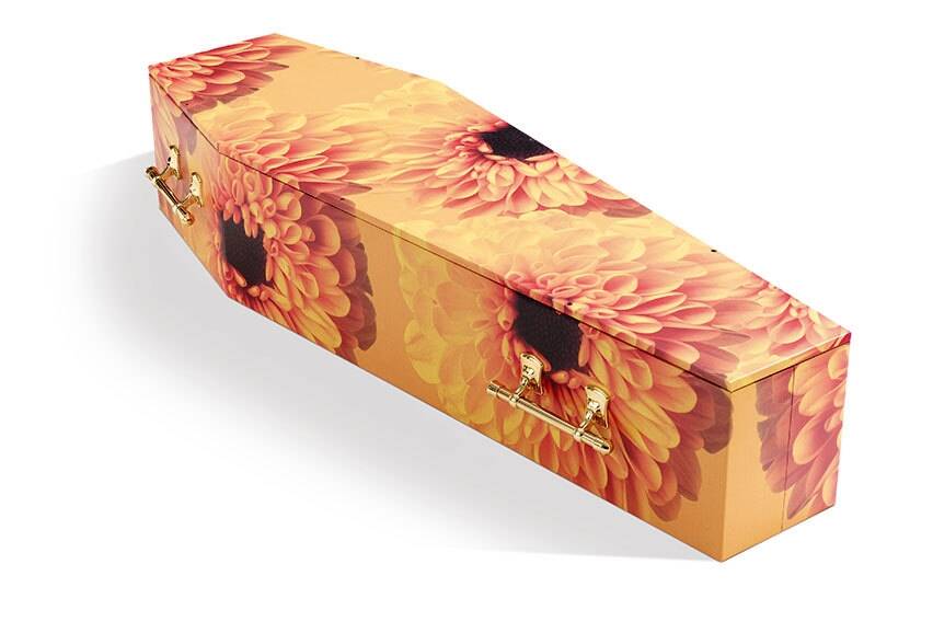 An eco coffin at Toscan Dinn funeral directors. Photo: LifeArt Australia