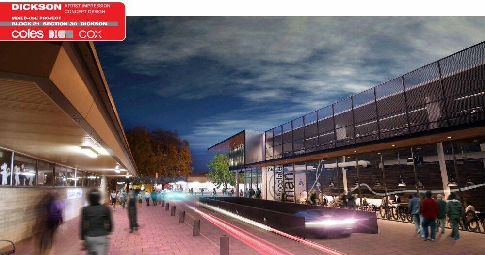 The proposed commercial and residential precinct at Dickson. Photo courtesy Cox Architects