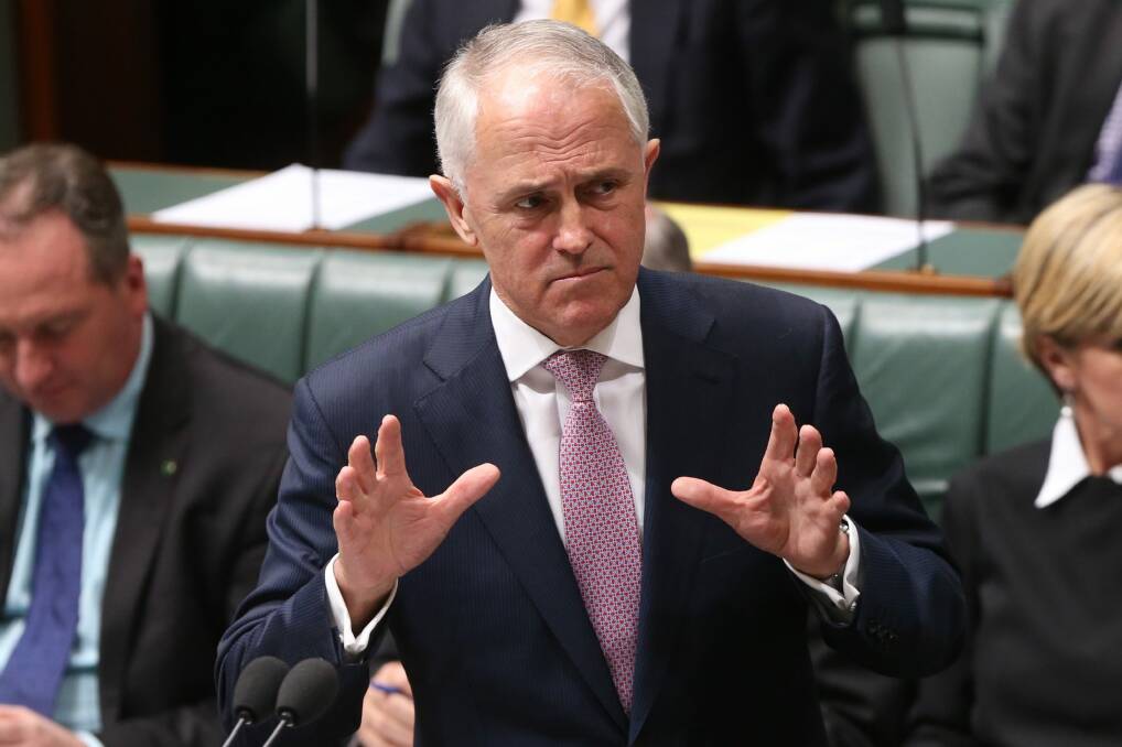 Prime Minister Malcolm Turnbull during question time at Parliament House on Monday. Photo: Andrew Meares