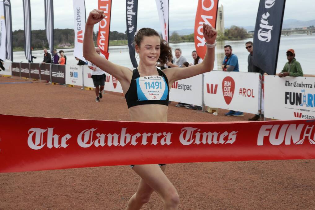 Teenager Keely Small, a four-time veteran of the event, won the 5km female run with a time of 17min 56s.  Photo: Jeffrey Chan