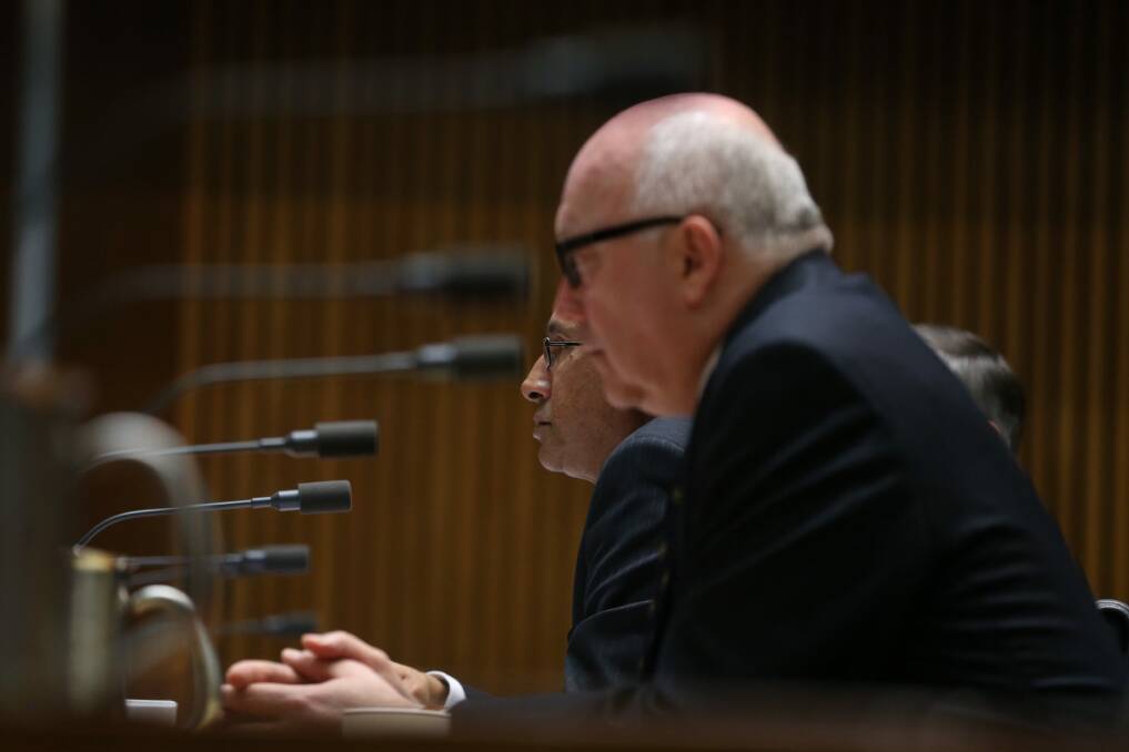 Attorney-General George Brandis during the hearing. Photo: Andrew Meares