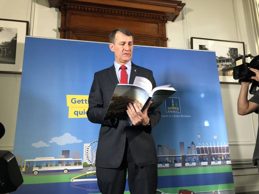 "Perfect 10": Brisbane lord mayor Graham Quirk delivers the 2018 Brisbane City Council budget. Photo: Ruth McCosker