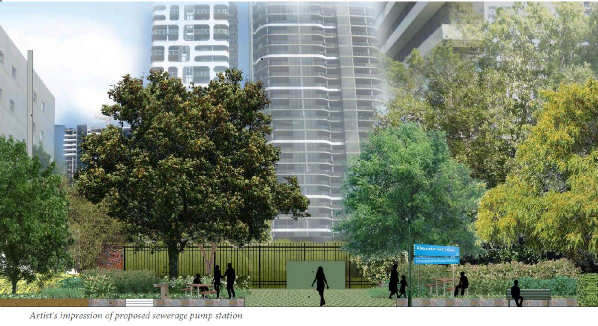 The proposed sewage pump station at Alexander Smith Place. Photo: Queensland Urban Utilities
