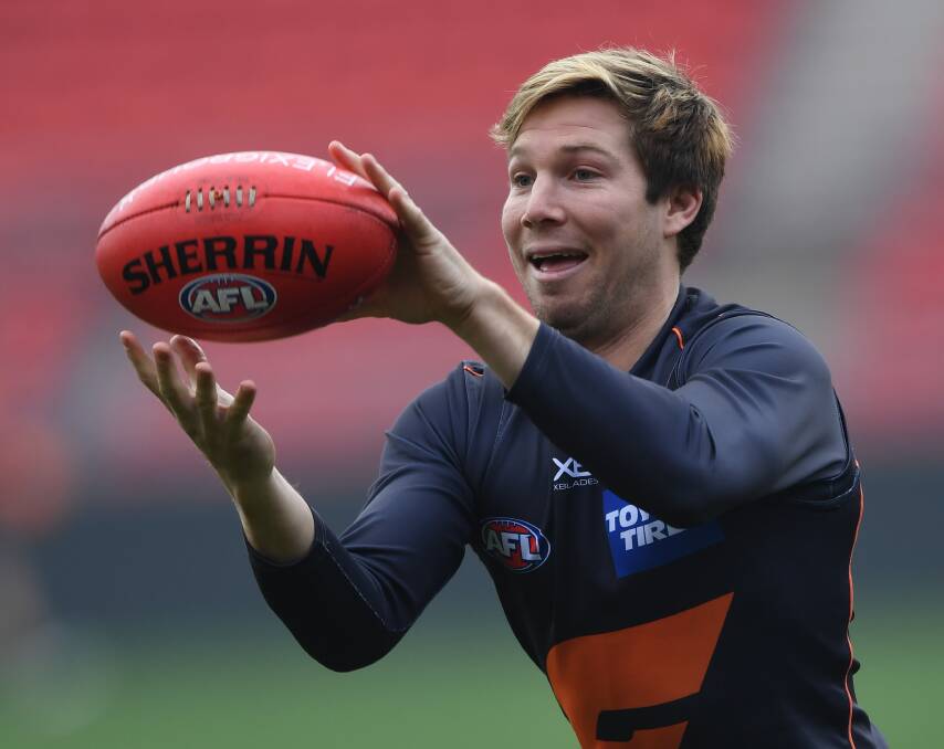 Comeback: Toby Greene has returned to training after losing almost three months to injury. Photo: AAP