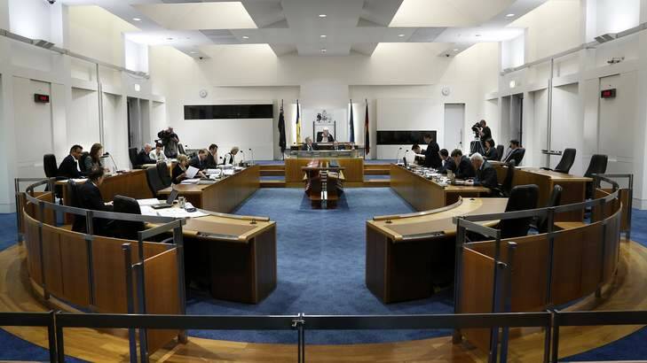 The ACT Legislative Assembly during Question Time. Photo: Jeffrey Chan