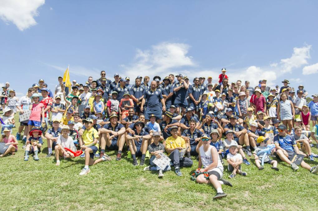 The Brumbies held their meet the players' day at the University of Canberra on Saturday. Photo: Jay Cronan