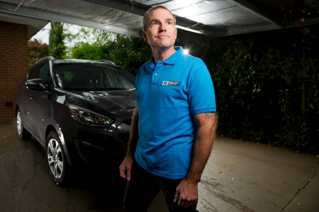 Greg North is a driver with WeDrive, a new Canberra service which provides drivers who have had a drink too many the option of being transported home safely in the comfort of their own cars without the inconvenience of having to retrieve their cars the following morning. Photo: Jay Cronan