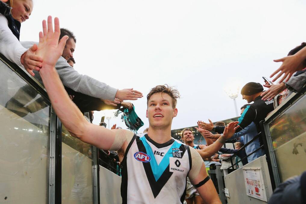 Port Adelaide's Logan Austin returns to the top level. Photo: Getty Images