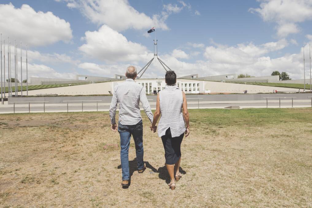 NSW couple Tony and Liane Drummond have met with federal ministers in Canberra trying to address the mental health funding shortfall. Photo: Jamila Toderas