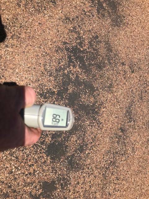 Boulia Shire Council works director Harin Karra recorded the temperature of the road at 68 degrees in the small outback town. Photo: Boulia Shire Council