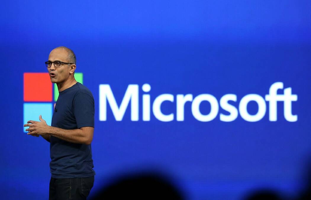 Microsoft CEO Satya Nadella delivers a keynote address during the 2014 Microsoft Build developer conference.