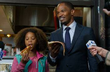 Qevenzhane Wallis and Jamie Foxx star in the remake of Annie. Photo: supplied