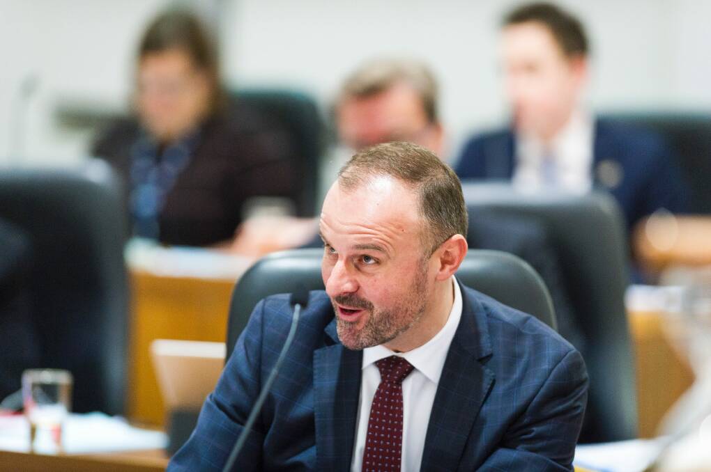 ACT Chief Minister Andrew Barr quietly shelved a 2016 election promise for a master plan for Manuka Oval until at least 2019. Photo: Dion Georgopoulos