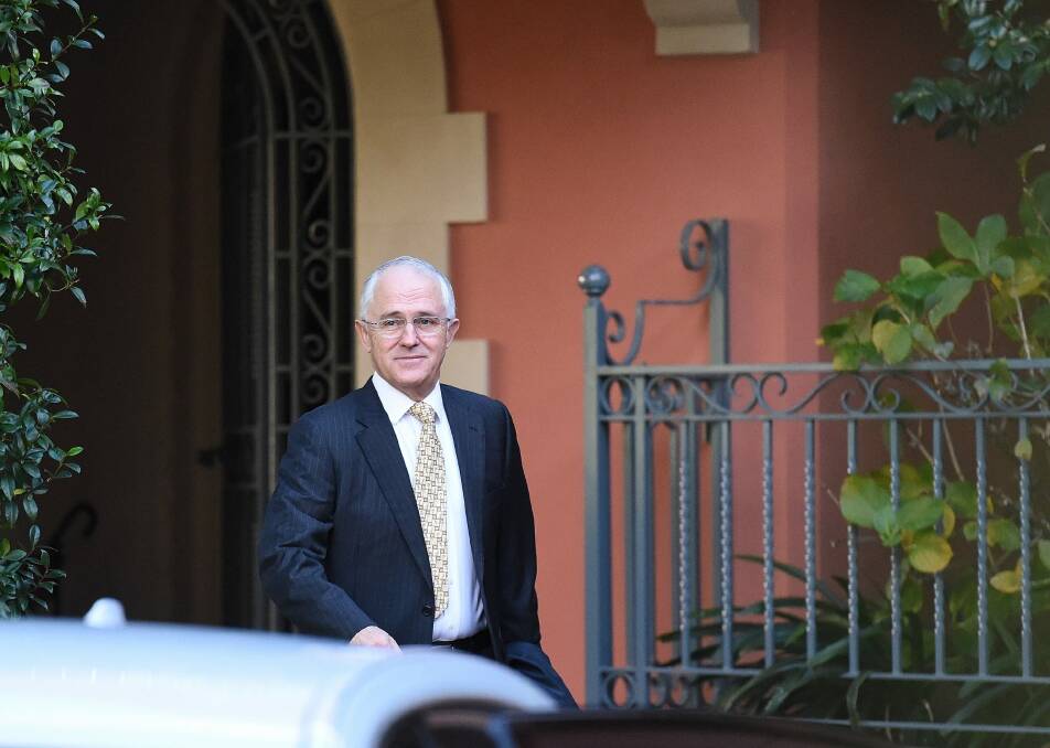 Waiting for a majority: Malcolm Turnbull on Wednesday morning. Photo: Kate Geraghty