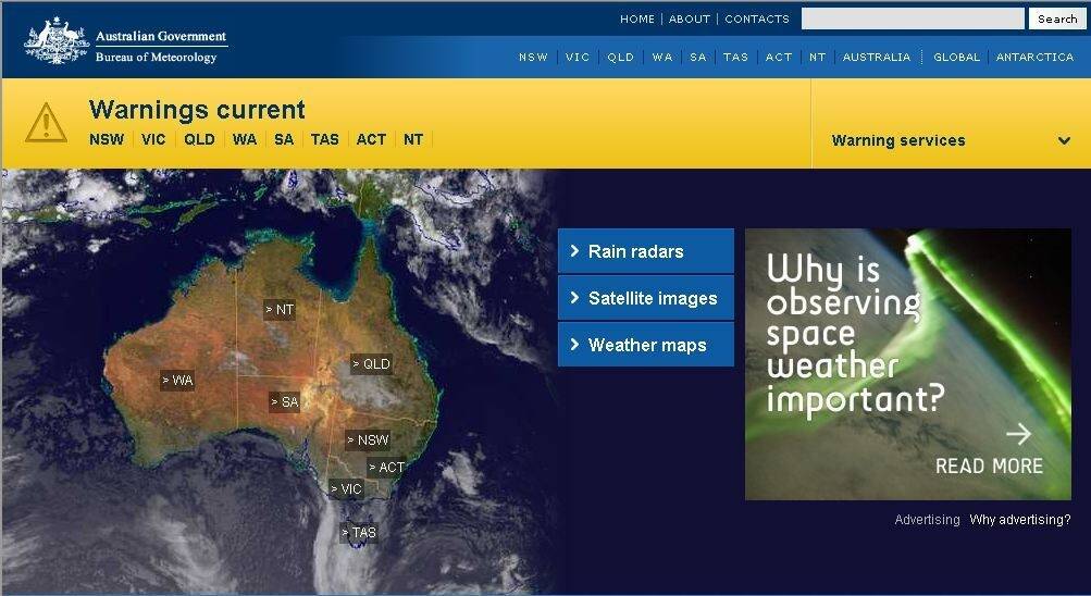 The Bureau of Meteorology's main forecasting website crashed for several hours on Friday.