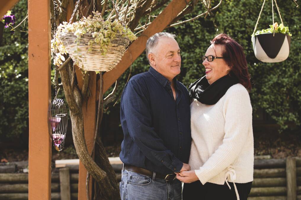 Rachael Thorpe and her partner John are getting married in their backyard in September. Photo: Jamila Toderas