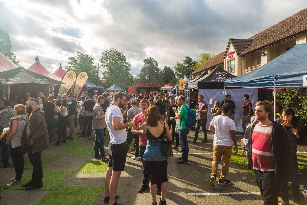 Canberra Craft Beer and Cider Festival in the gardens of Mercure Canberra.  Photo: Supplied.