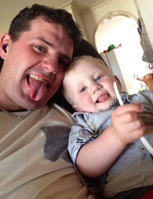 Baylen Pendergast with his father Luke.  Photo: Supplied