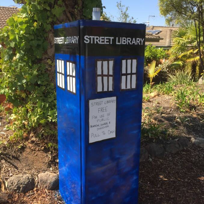 The TARDIS free street library in Garran was once a fridge. Photo: supplied