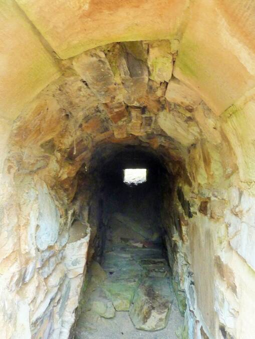 Inside the convict built culvert at the Derrick VC Rest Area on the M31. Photo: Tim the Yowie Man