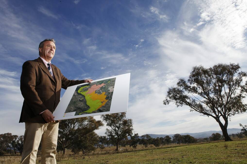 David Maxwell announcing the Riverview suburban development in 2013. Photo: Katherine Griffiths