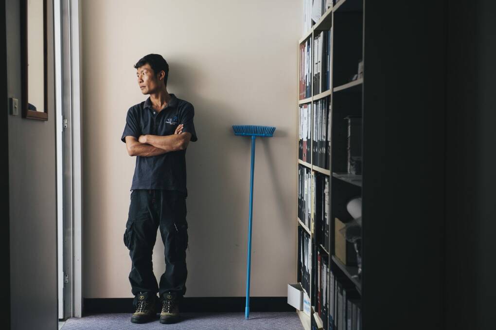 ACT school cleaner Htoo Ywai was among non-English-speaking workers who claimed they were being underpaid. 
 Photo: Rohan Thomson