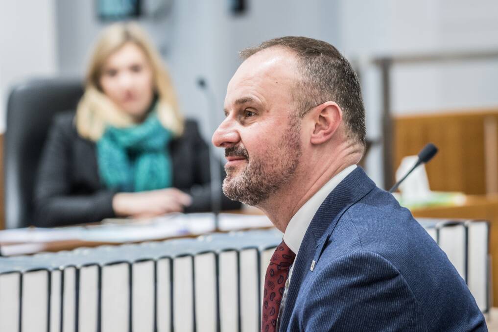 Chief Minister Andrew Barr says he has an open mind about a bill from his backbench to legalise cannabis. Photo: Karleen Minney
