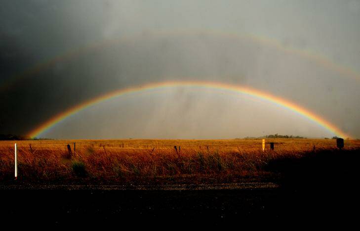 A rainbow over Hoskinstown. Photo: Kate Leith