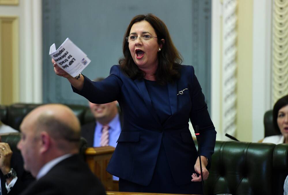 Premier Annastacia Palaszczuk insists her remarks were  "the argy-bargy of Parliament". Photo: AAP/Dan Peled