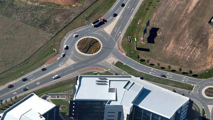 The roundabout on Majura Road, outside the Majura Park Shopping Centre. Photo: Google Images