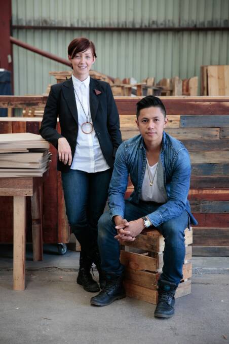 BoyGirlCo Anita and Carlo Krikowa, owners of sustainable furniture and homewares company boyandgirlco. Photo: Supplied