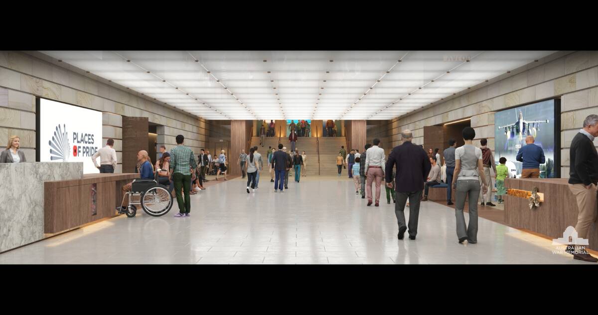 Artist impressions of the planned redevelopment of the Australian War Memorial. Photo: Supplied