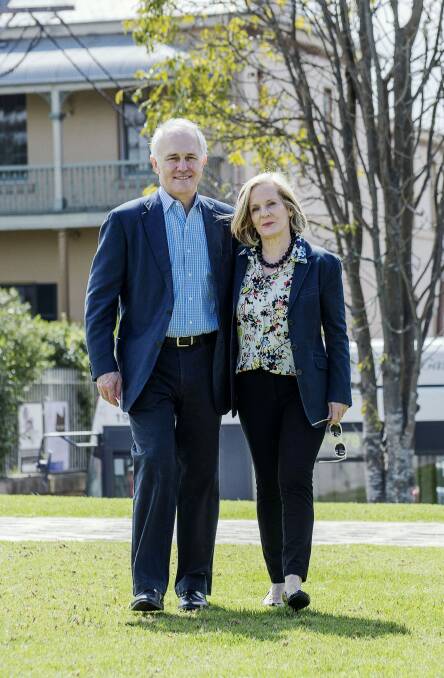  Prime Minister Malcolm Turnbull and Lucy Turnbull  Photo: Christopher Pearce