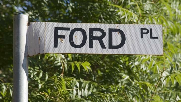 The Ford Place street sign in Gordon will soon be replaced with a stencil on the kerb. Photo: Elesa Lee