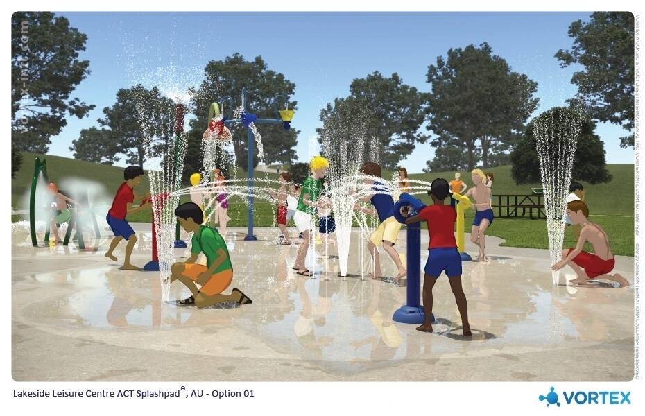 Design options for a new water play park at Lakeside Leisure Centre. Photo: Supplied