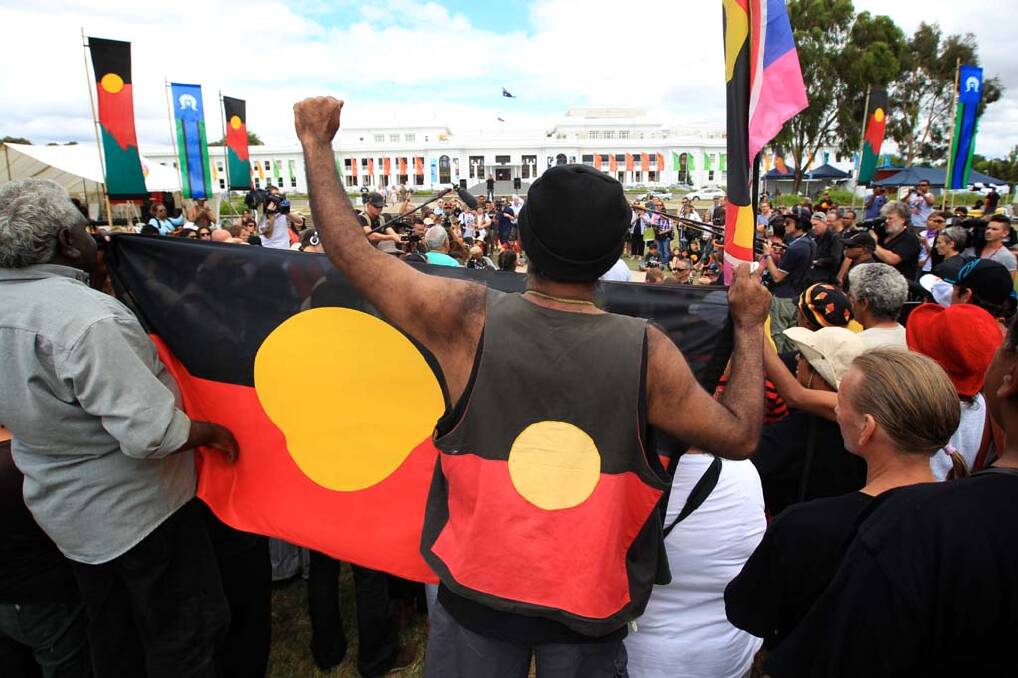 The Aboriginal Tent Embassy should be a national institution, the ACT Greens say. Photo: Alex Ellinghausen