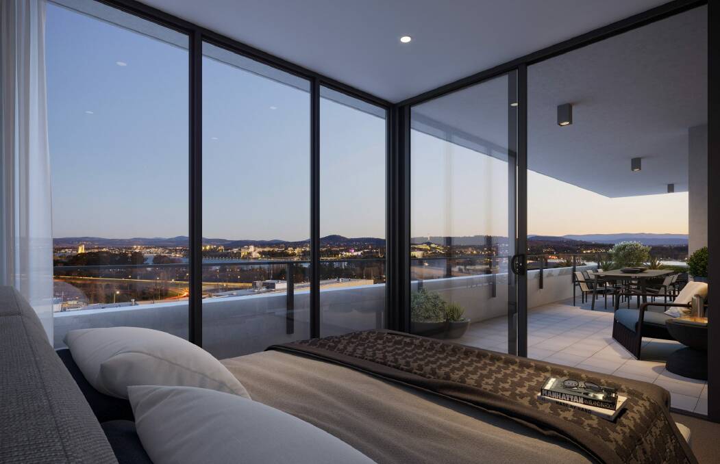 Park Avenue Canberra, an 18-storey building will be the second stage of the precinct that includes Highgate apartment, a residential tower development at 264 City Walk which comprises 190 apartments. Photo: Morris Property Group