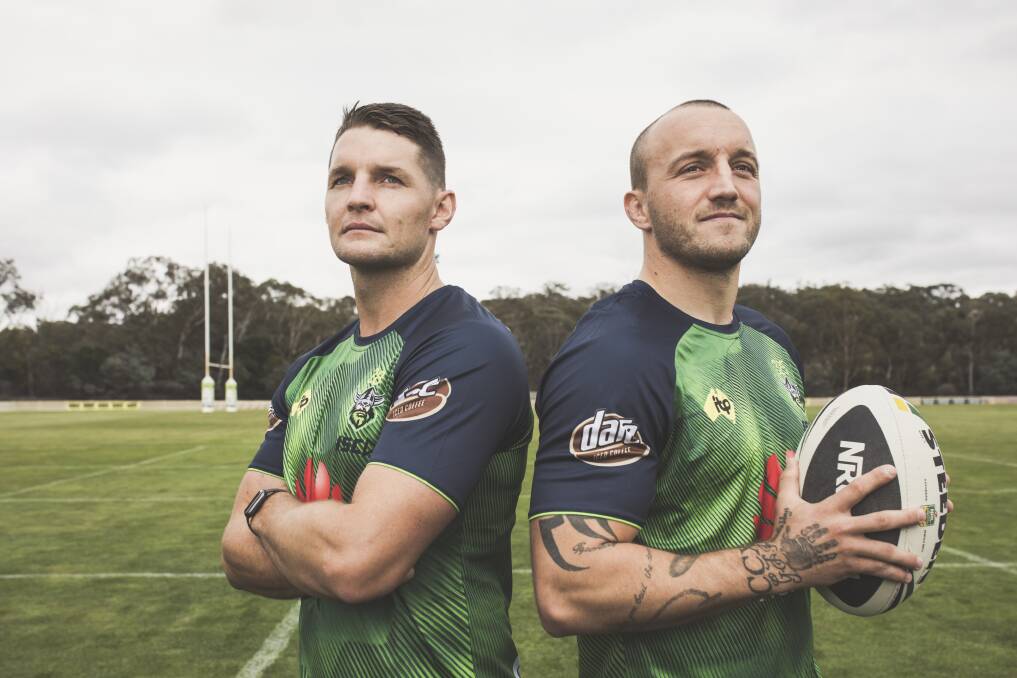 Canberra Raiders co-captains Jarrod Croker and Josh Hodgson said the whole group have taken their leadership to another level. Photo: Jamila Toderas