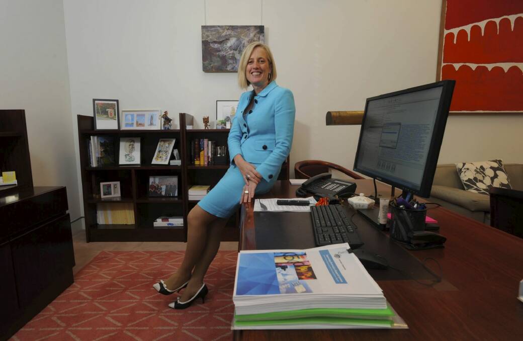 ACT Labor Senator Katy Gallagher in her Parliament House office. Photo: Graham Tidy