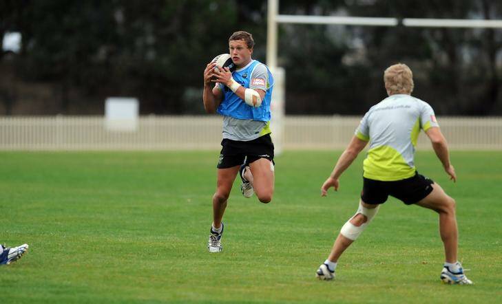 Boom Raiders rookie Jack Wighton is in line to make his NRL debut against the Titans this weekend if Reece Robinson fails to overcome injury. Photo: Karleen Minney
