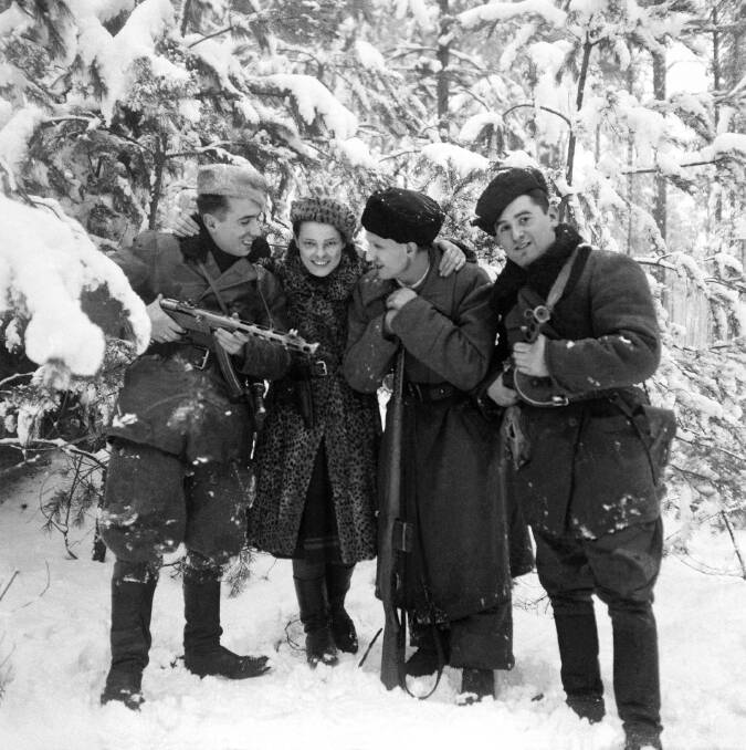 Faye Schulman and friends in the forest near Lenin in 1944. Photo: Supplied, courtesy Jewish Partisans Educational Foundation