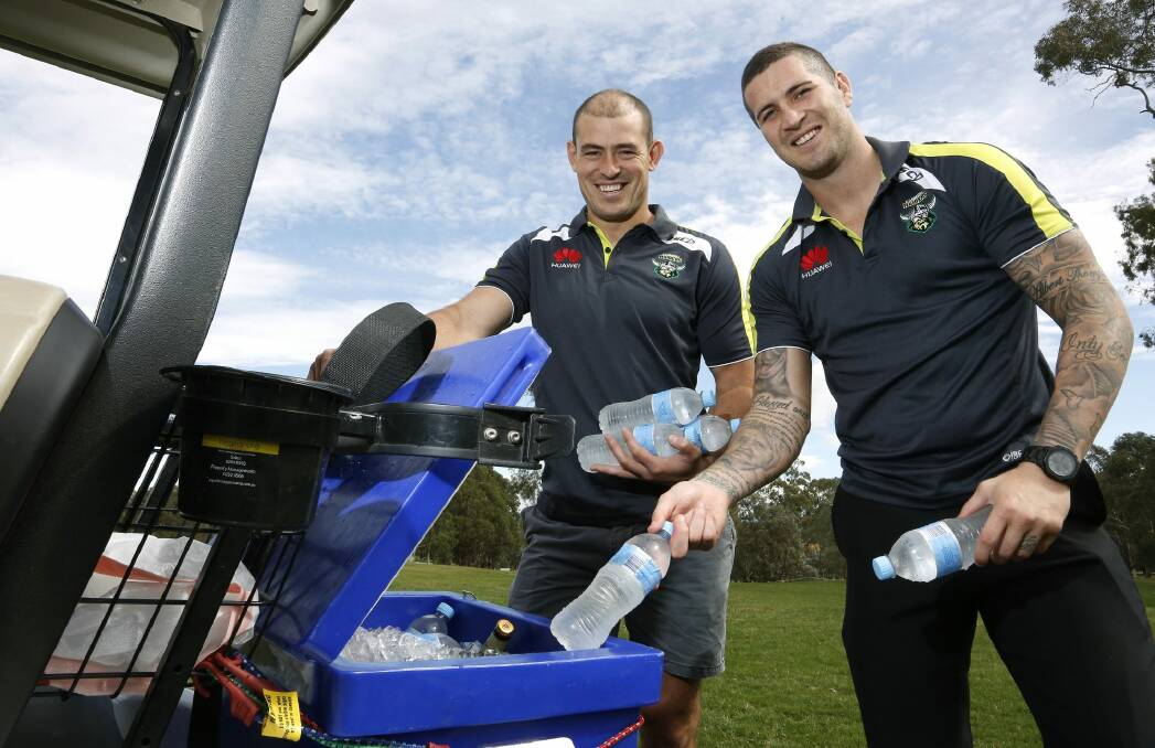 Joel Thompson came to Queanbeyan to see off his old teammate Terry Campese on Boxing Day. Photo: Jeffrey Chan 