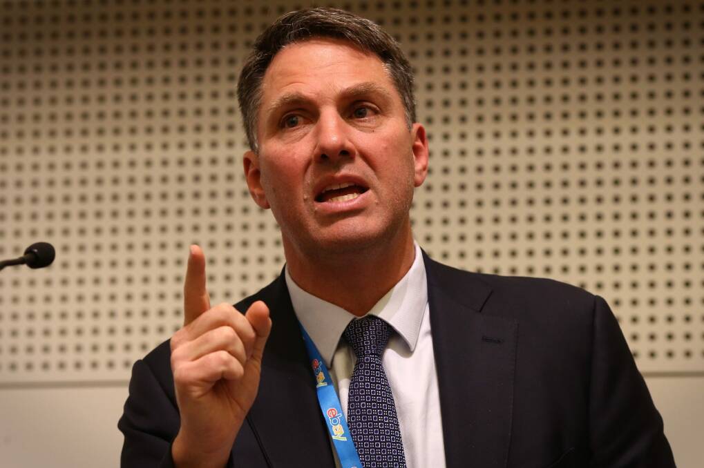 Immigration spokesman Richard Marles addresses an event on refugee policy at the ALP National Conference in Melbourne on Friday. Photo: Andrew Meares
