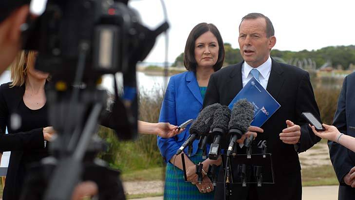 Prime Minister Tony Abbott in Anglesea on Monday. Photo: Drew Ryan