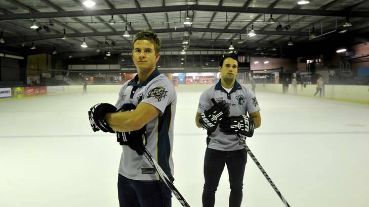 Assistant captain Jordie Gavin and goalkeeper Nick Eckhardt of the Canberra Knights. Photo: Melissa Adams