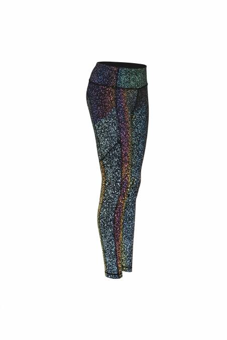 The Lululemon "Splatter" tights that sold out in a hot (27) minutes. Photo: Supplied