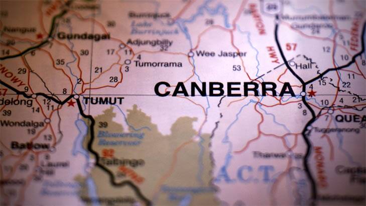 A map of Canberra and surrounding areas. Photo: Robert Banks