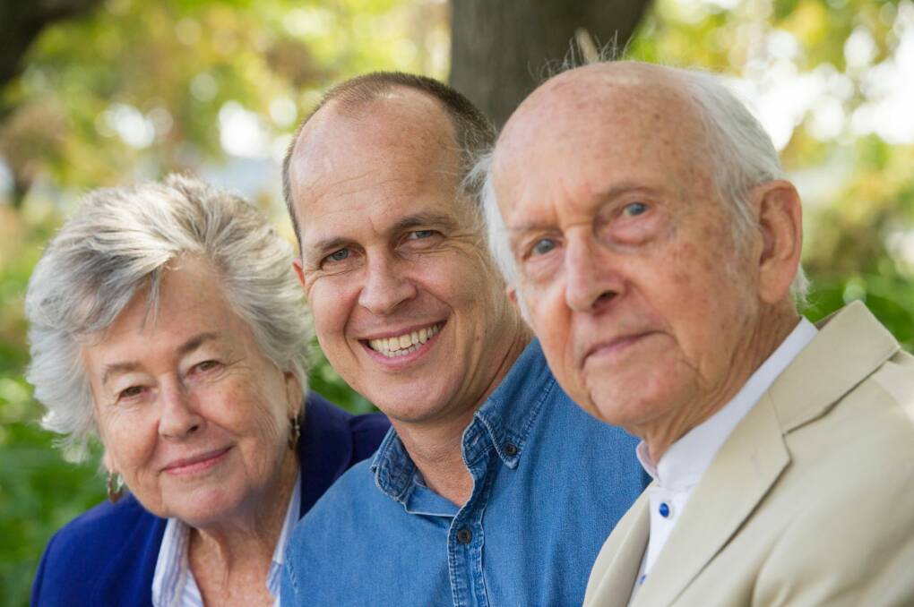 Journalist Peter Greste with his parents Lois and Juris Greste, who lobbied tirelessly on his behalf while he was imprisoned in Egypt. Photo: Jay Cronan