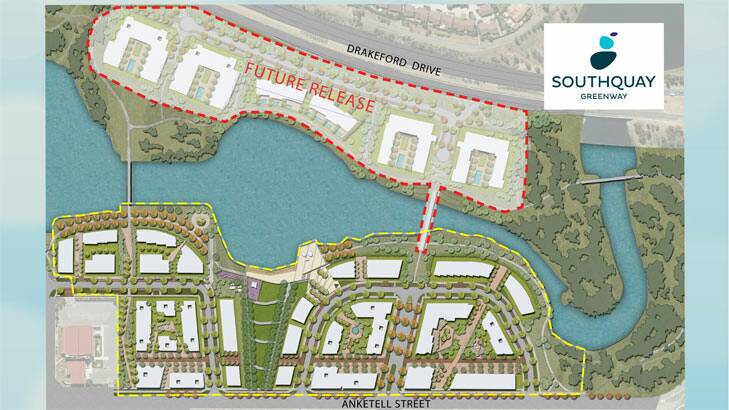 The new SouthQuay residential development will be on the shores of Lake Tuggeranong.