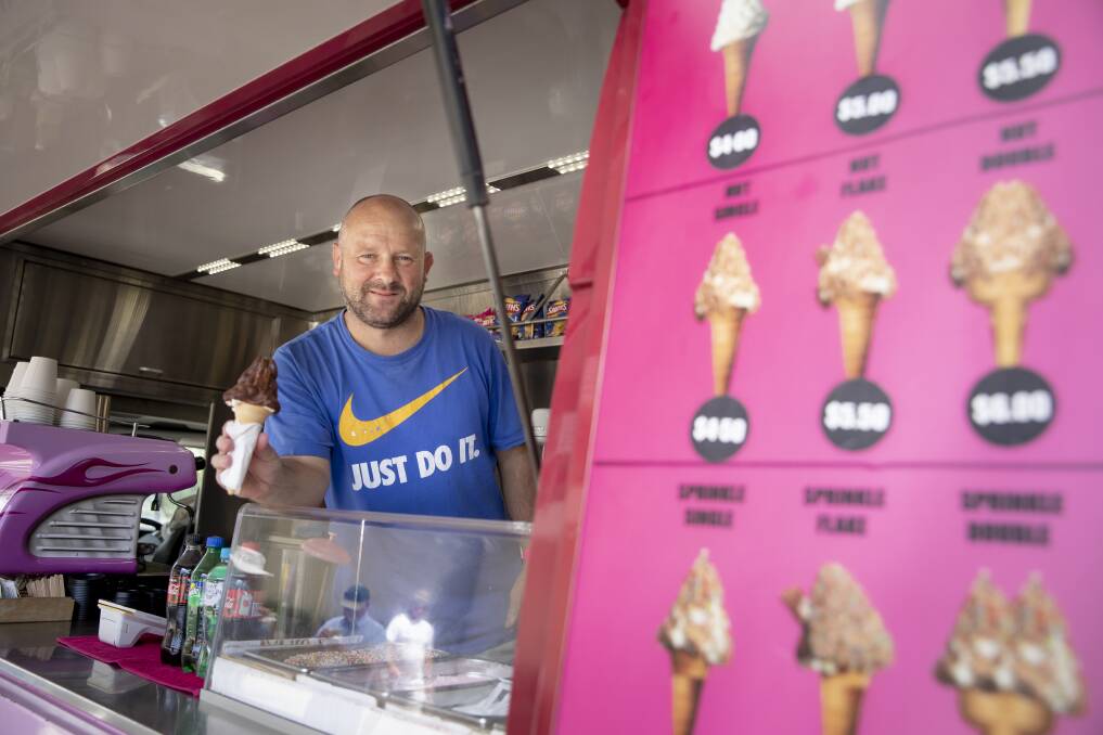 Karl Kraefd of Joe's Ice Cream: "It's been good. The first three days were excellent." Photo: Sitthixay Ditthavong